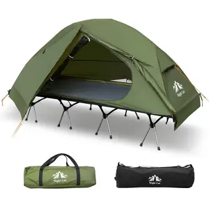Night Cat Camping Cot Tent, 87"x28"x35", Off-Ground Waterproof Shelter with Mosquito Net for Dry & Comfortable Sleep, Ideal for Camping, Overlanding, Fishing, Hunting, Backpacking, Jungle, Riverbank, Survival & Mud/Wet/Rocky Terrain Easy Setup Tents