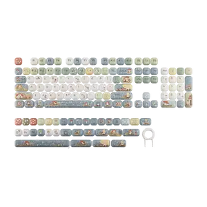 KiiBOOM Keycap Set - Little Shroom Pack, MOG Profile, Five-side Dye-sub PBT, 140 Keys, MX-Style Compatible for Alice, 60%, 65%, 75%, TKL, 96%, Full Size, ANSI Layout Mechanical Keyboards