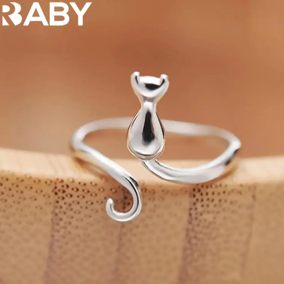 925 Sterling Silver Cat Rings For Women Engagement Luxury Designer Jewelry Female Offers With  URBABY Jewellery