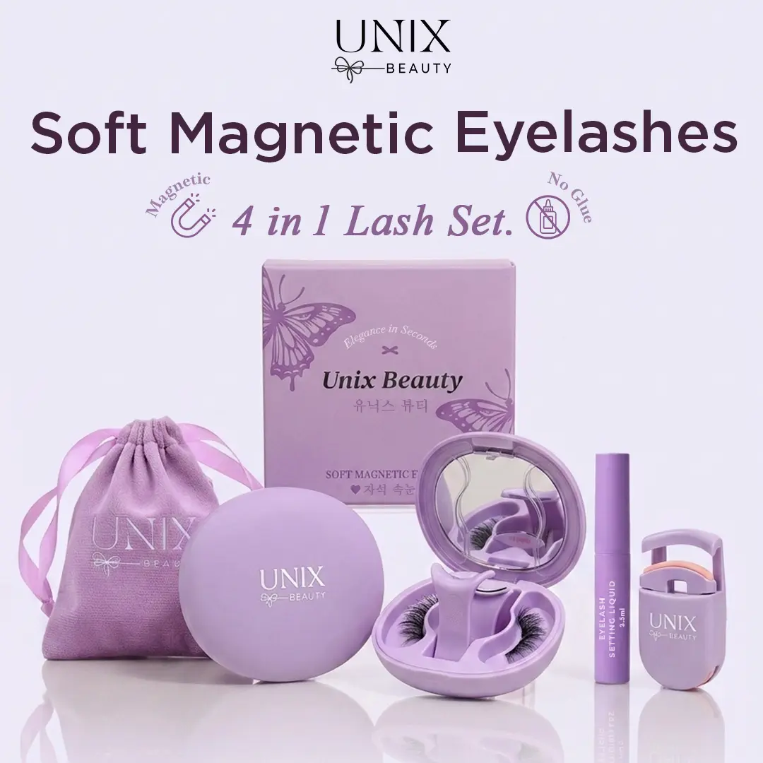 Unix Beauty Soft Magnetic Eyelash Lash Set All in 1, Lightweight Reusable No-Glue Waterproof Makeup Cosmetic,Clusters, Perfect Gift for Girlfriends