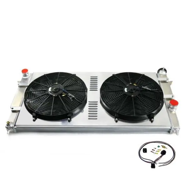 Alloyworks 4 Row Aluminum Radiator with Shroud Fan Relay For 1994-2002 DODGE Ram 2500 3500 5.9 Diesel-120W STRENGTHEN COOLING 45.3" Width x 22" Height