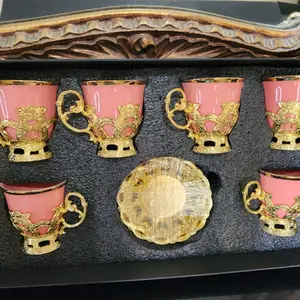 Turkish teaset with gold saucer