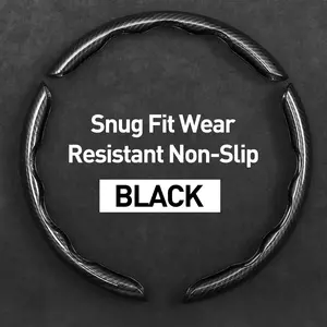 Carbon Fiber Car Steering Wheel Cover, Anti-Skid & Scratch-Proof,Segmented, Butterfly Thin Steering Wheel Cover Men/Women Universal Fit 15" Wheel Covers for Cars/Truck/SUV