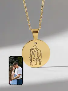 Soulmate Custom Engraved Photo Circle Necklace