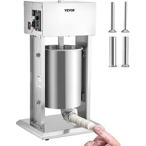 VEVOR Electric Sausage Stuffer, 33 LBS/ 15 L Vertical Meat Stuffer, Stepless Speed Control and Foot Pedal, Stainless Steel Heavy Duty Sausage Filler with 4 Stuffing Tubes, for Commercial Home UseVEVOR Super Brand Day