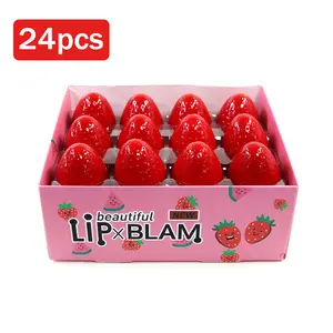 QIUFSSE 24PCS Strawberry Lip Balm Set | Portable All-in-One Kit for On-The-Go & Sharing | Waterproof, Long-Lasting, Smudge-Proof | Create Perfect Lips in Seconds