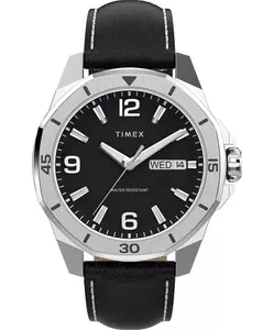 Timex Essex Black Dial Leather Mens Watch TW2W79800