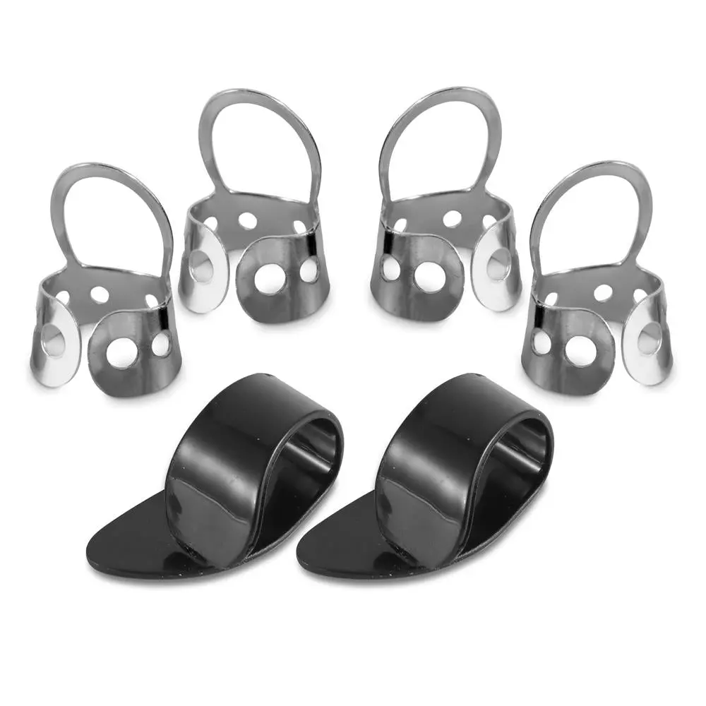 6 Pcs Banjo Accessory Kit - Engineered ABS Construction, ABS Finger Picks, Medium Gauge 011-013-016-024w-010 Banjo String, High-Quality Design for Full Sound Enhancement for Stringed Instrument Players