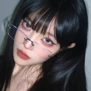 2pcs Korean Transparent Square Rimless Glasses Vintage Y2K Eyewear Glasses Frameless Fashion Harajuku Anti-blue Optical Eyeglass