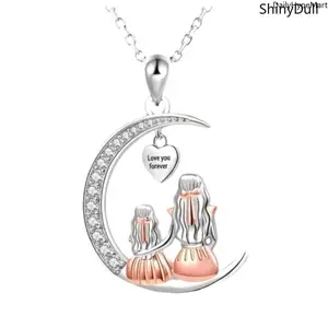 Mother-Daughter Heart Pendant Necklace, Endless Love Jewelry, Thoughtful Mothers Day & Anniversary Gift for Moms and Daughters, Mothers Day Gift
