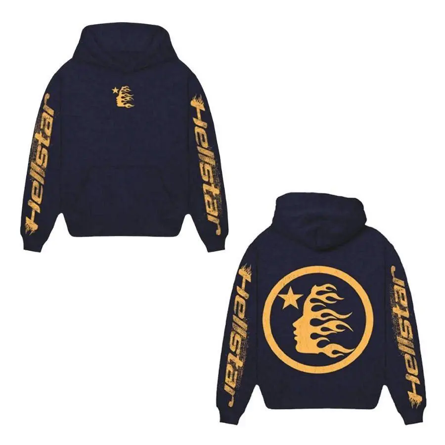 Style3: Hellstar 2026 Men's Retro Washed Tie-Dye Flame Letter and Star Print LonWinter New Fashion Casual Versatile Hat Shirt JacketStg Sleeve Hoodie, Fall