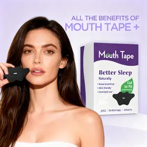 Mouth Tape for Sleep with Breathable Hole & Lip Protection, Anti Snoring Strips, Comfortable Black, Hypoallergenic, Easy to Remove, 30 PCS
