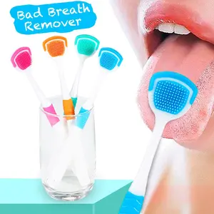 Silicone Tongue Scraper, Tongue Cleaner Scraper for Oral Care, Tongue Brush Food Debris Cleaner, Bad Breath Remover, Oral Care Product