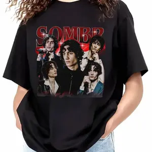 Sombr Singer Graphic Shirt, Vintage Music Tour Print Tee, Fashion Streetwear Top, unisex short sleeve tee, Cotton Unisex Graphic T-Shirt