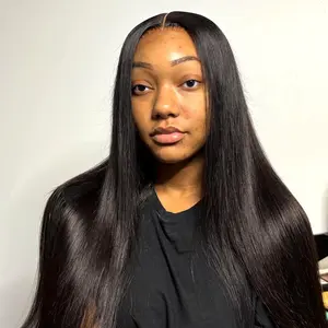 Wear and Go Human Hair True to length Brazilian 5x5 Glueless Wig 42 Inch 13x4 13x6 HD Transparent Bone Straight Lace Frontal Wig