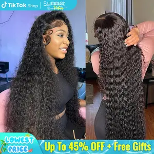Bling Hair 180 Density 13x4/6 Hd Lace Frontal Wigs Brazilian 34 36 Inch Deep Wave Curly Real Hair Wigs 13x4 Glueless Drawstring Deep Wave Wig For Black Women Preplucked#SummerVibes