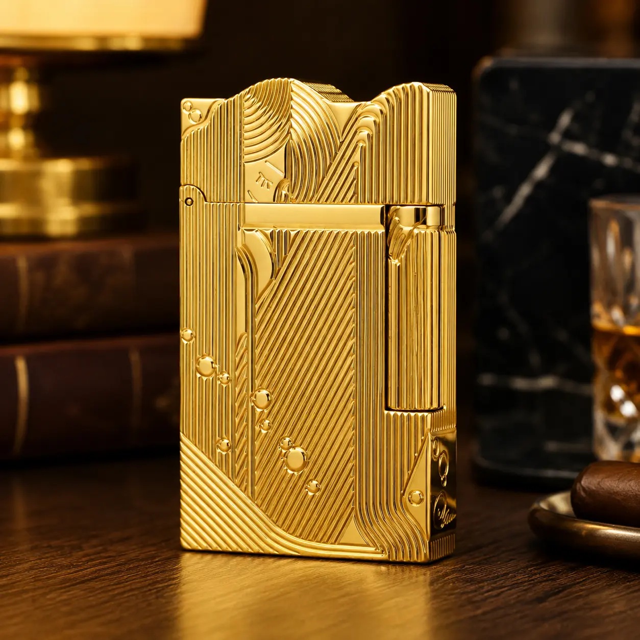 Sanji Gold Sleeping Mermaid Sanji Lighter (NO FUEL) Metal Brass one piece anime Luxury Gift, Lighters Novelty