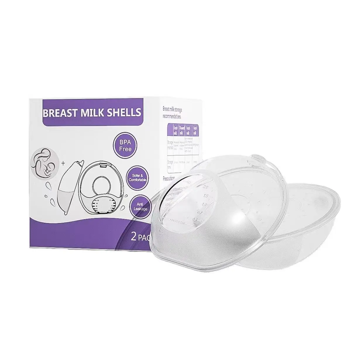 Portable Breast Milk Collector, 1 Count Clear Breast Milk Storage Container, Breastmilk Storage Container, Breast Milk Storage Organizer for Home & Travel, Maternity, Nursing Feeding, Breast Milk Containers