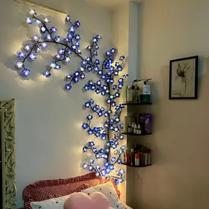 USB Powered Blue Sakura Branch Lights, Indoor/outdoor Tree Strip Lights, 8 Lighting Modes, Home Decor for Walls, Bedroom, Living Room, Led Lights, Led String Light, Led Ambient Lighting, Led Light Strips