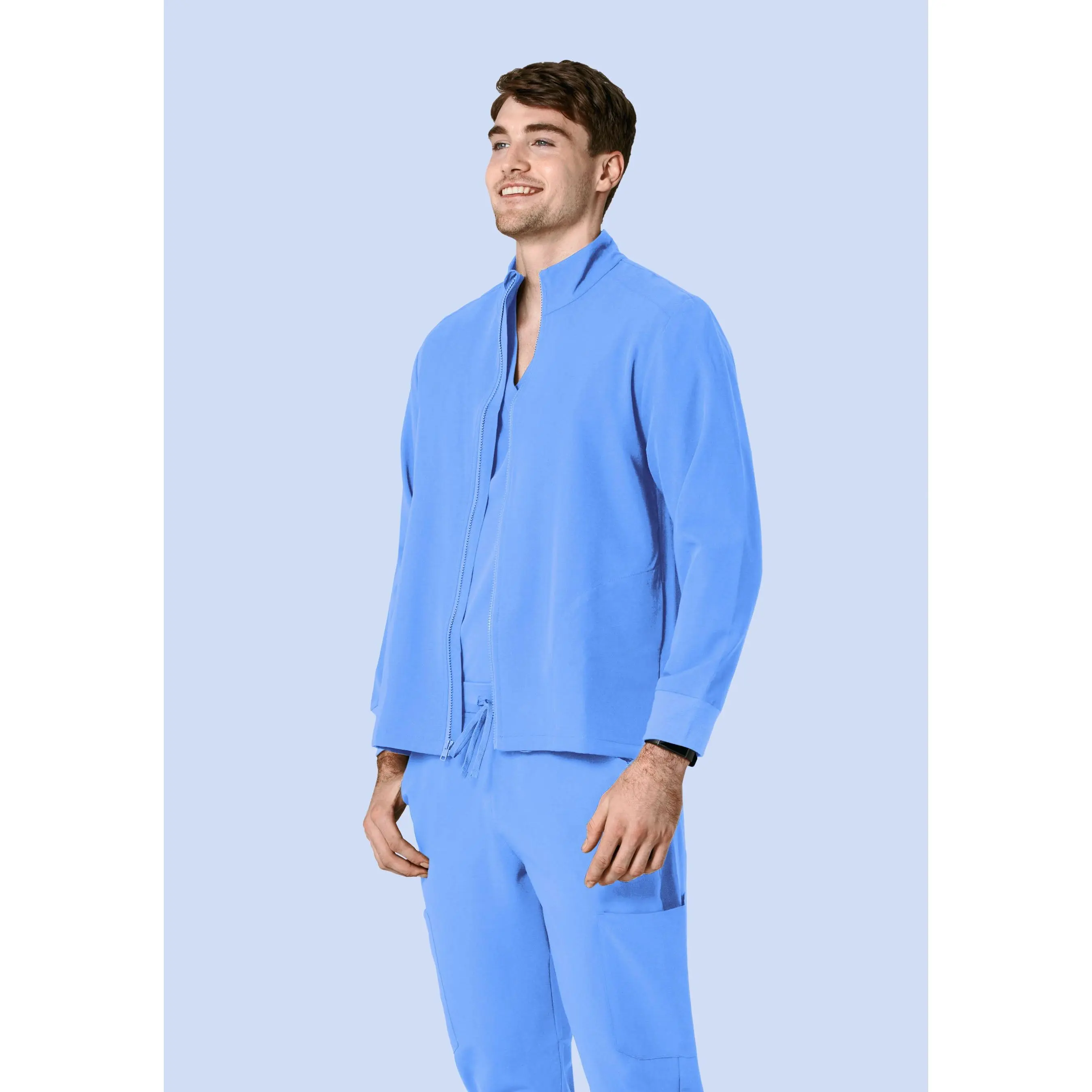 Men's Modern Scrub Jacket Ceil Blue