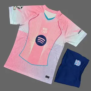 Pink V-Neck Football Kit, Retro Soccer Jersey and Shorts Set