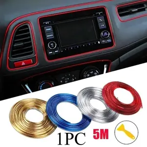 Car Moulding Decoration Flexible Strips 5M Car Interior Accessory Car Interior Decorative Interior Auto Mouldings Car Cover Trim Dashboard Door Edgein Car-styling Universal Car Decorations