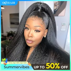 [NEW IN] OQ HAIR Pre-Cut Lace Kinky Straight 360 Full Lace Frontal Glueless Wig With Invisi Drawstring Pre Plucked Human Hair Wig #TikTokShopBlackFriday