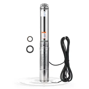 Garvee Submersible Deep Well Pump, 1HP 230V/60Hz, 27GPM, 204 ft Head, Stainless Steel Water Pump with Additional Brass Check Valve and 10 ft Power Cord for Irrigation, Industrial & Home Use