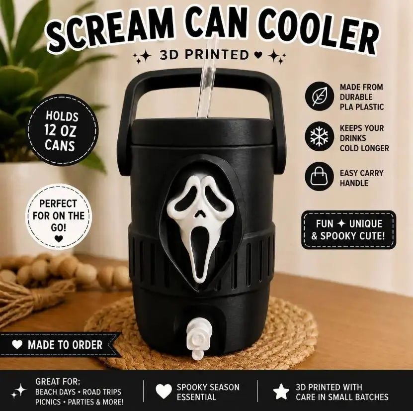 Ghost Face Can Cooler, Kitchenware Drinkware Accessory for Canned Beverage Insulation
