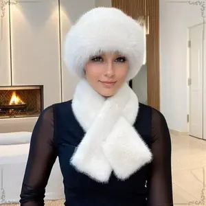 Women Fur Collar Scarf Winter Faux Fur Scarves for Women Cold Weather Lady Neck Warmer
