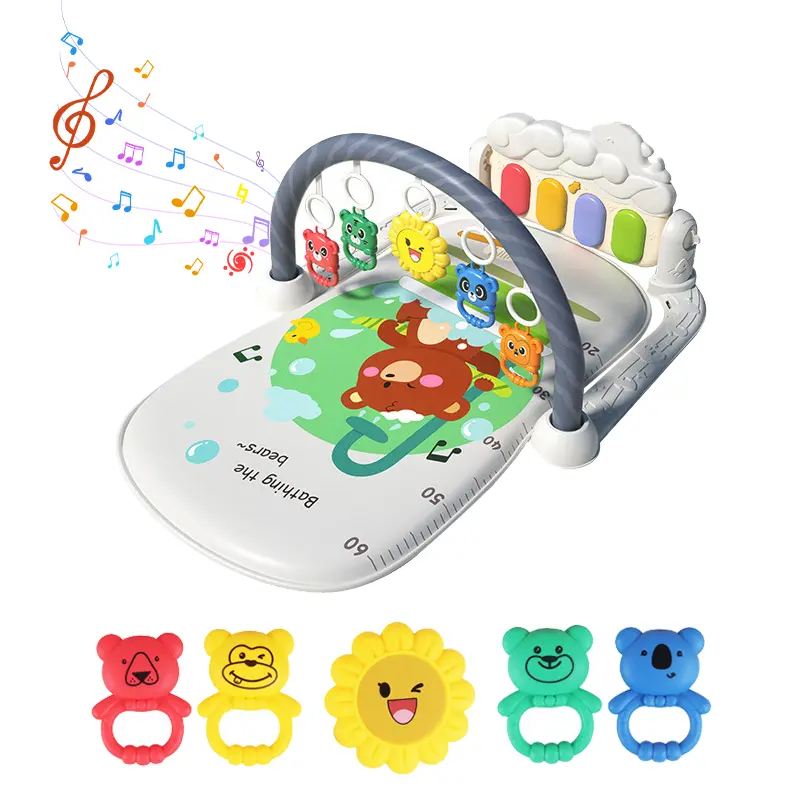 Cochildor Baby Gym Mat, Baby Jaw Rest Pad, 3-in-1 Piano Step and Play Pad, Gift for Infants and Toddlers Aged 0-36 Months