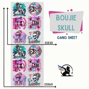 Boujie Skull | Premade DTF Transfer Gang Sheet For Graphic Tees