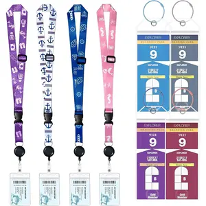 4 Pack Cruise Lanyards Retractable Cruise Lanyard for Cruise Ship Cards with  ID Holders, Luggage Tags and Holders Cruise Essentials Carnival Cruise Lanyard for All Cruises