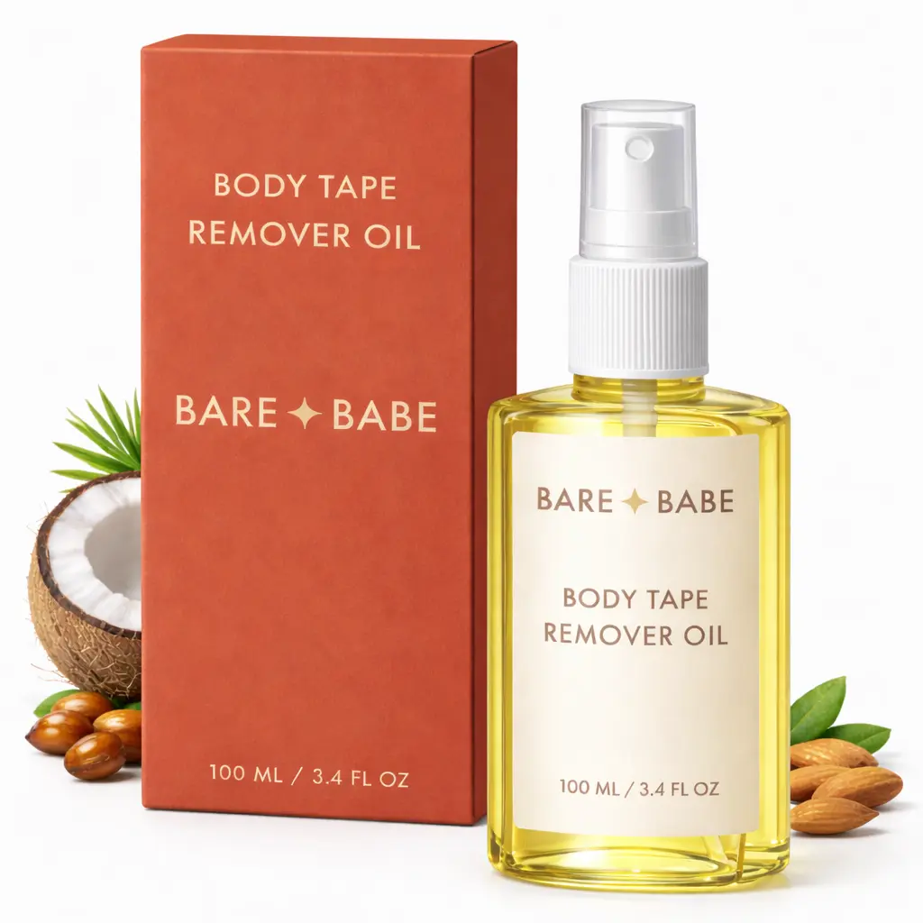 Bare Babe Boob Tape Remover Oil | Gentle Adhesive Remover for Body & Breast Tape, Bandages & KT Tape | 100ml