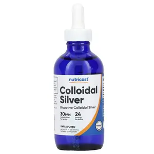 Nutricost Colloidal Silver, Unflavored, 30 PPM, 4 fl oz (118 ml)