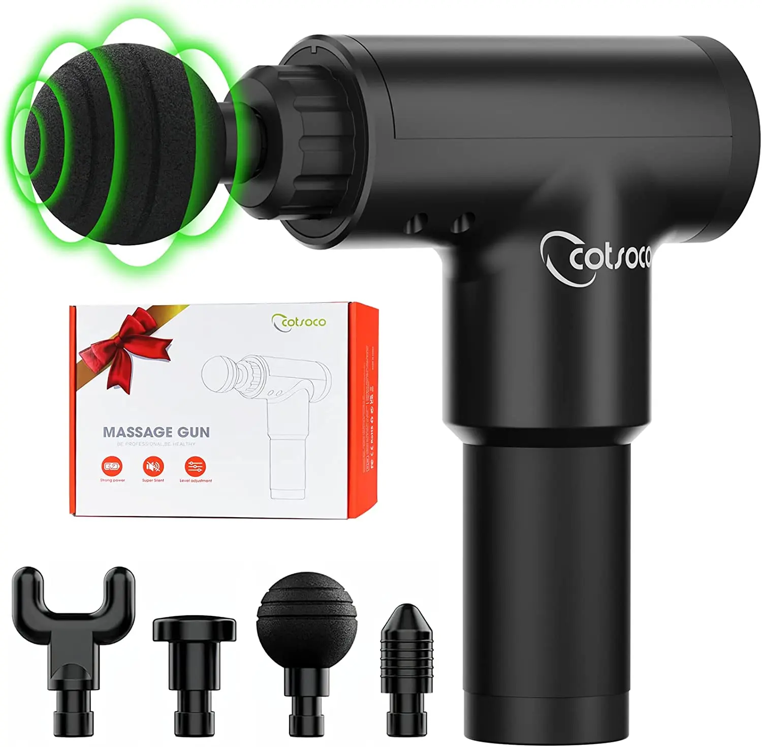 Cotsoco Muscle Massage Gun, Quiet Handheld Deep Tissue Percussion Massager for Back & Neck, 6 Speeds, Battery Powered with Auto Shut-Off, Massagers, Muscle Massager