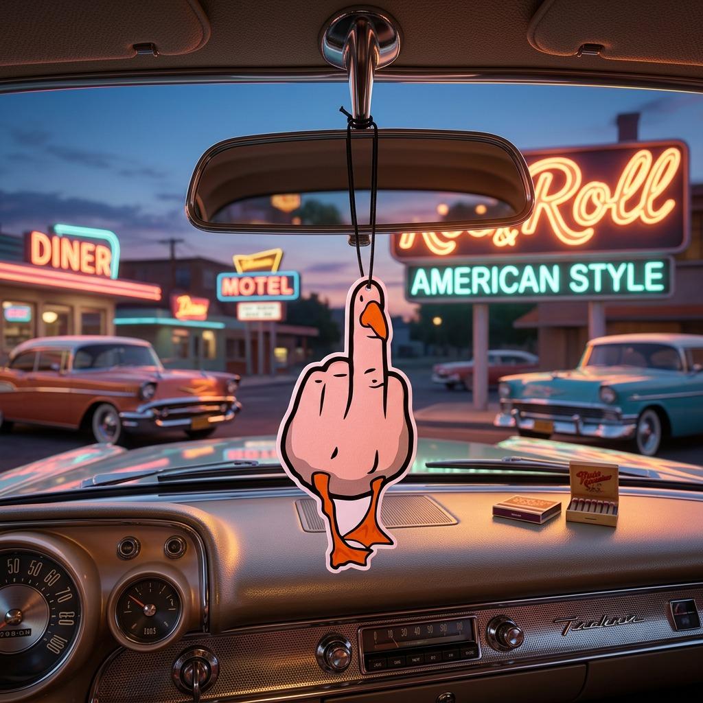 "No Chill" Duck Car Air Freshener Funny Middle Finger Decor Long Lasting French Vanilla Royal Ebony American Pride