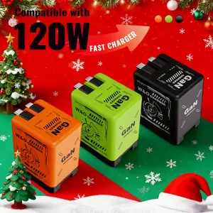 W&O GaN Quick Charger Set with Retractable Cable - Dual Ports Fast Charger for Gift- Campus Approved & Battery Health Protection - Perfect for Students, Dads, & Travelers - Cellphone Charging