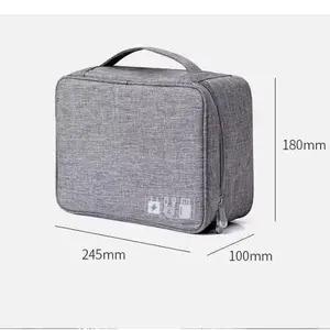 Double Layer Travel Gadget Organizer Electronics Accessories Storage Bag 245mm x 180mm x 100mm for Safe Travel Essentials