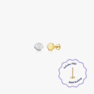 Shell Titanium Flat Back Stud (Single)