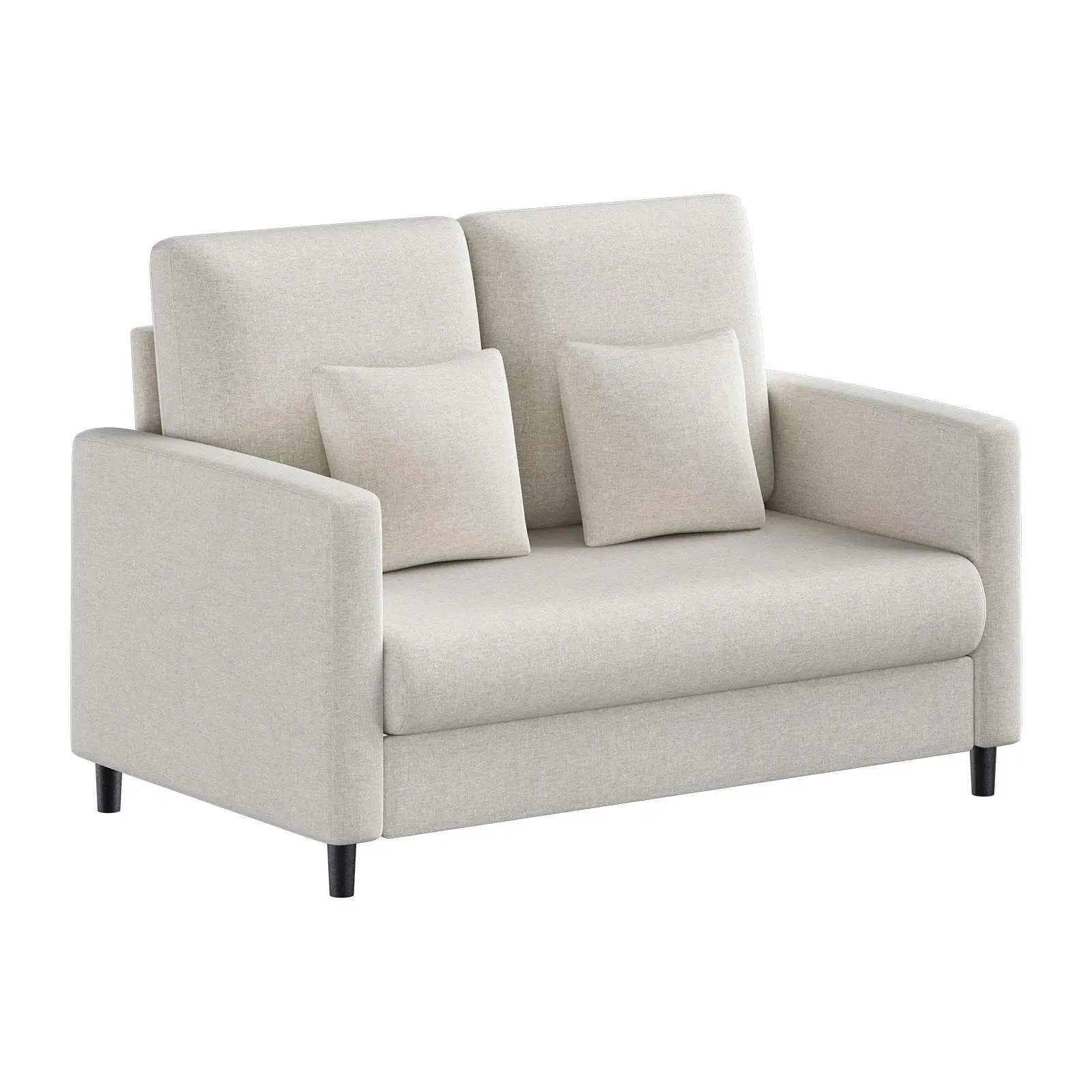 51" Cloud-Like Teddy Fleece Sherpa Loveseat Sofa - 2-Seater Mini Settee, Comfy Couch, Solid Wood Frame, Pocket Springs, 650 lbs Support, Tool-Free Assembly, Ideal for Dorm Room & Cozy Bedroom Reading Nooks Small Spaces