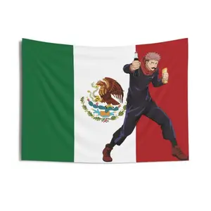 Yuji Itadori Anime-Inspired Mexican Themed Cotton Wall Tapestry - Print Home Decor, Living Room Wall Decor, Outdoors Use, Contemporary Ethnic Design, Cosplay Accessory, Unique Home Supply, Ideal Gift for Anime Fans