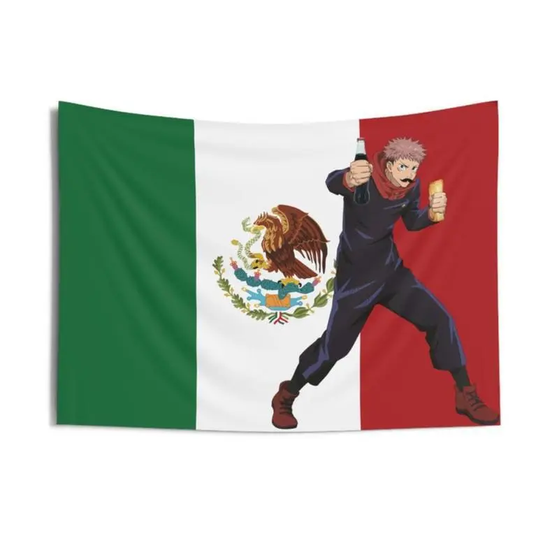 Yuji Itadori Anime-Inspired Mexican Decor Cotton-Polyester Tapestry Wall Hanging, 60x80in Light Room Art, Living Room Home Decor, Contemporary Ethnic Design, Hand Washable Cosplay Accessory, Ideal Gift for Anime Fans