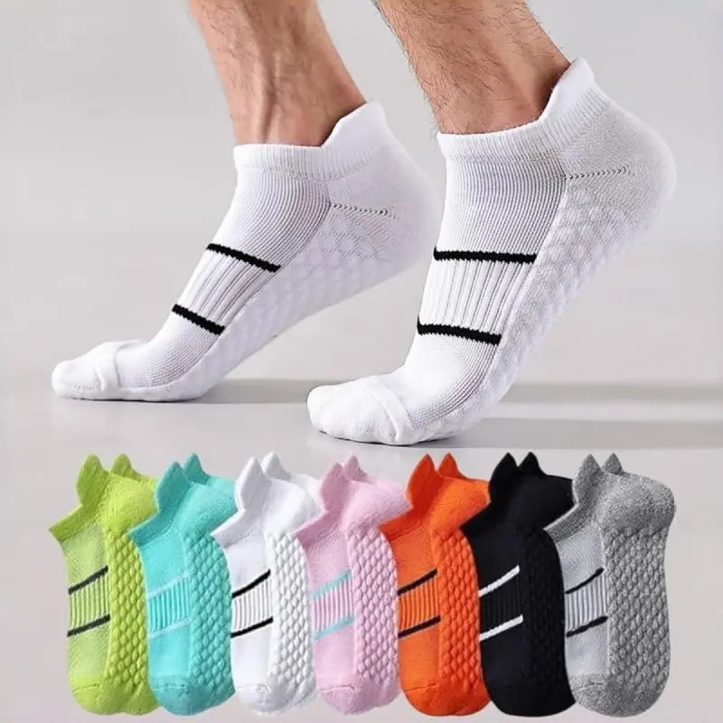 7-Pair Womens Solid Color Athletic Socks – Breathable Short Crew Socks with Reinforced Heels