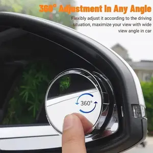 2-Count Vehicle Blind Spot Rearview Mirrors - Adjustable Wide-Angle, 360-Degree Rotatable, Ultra-Clear Vacuum Suction Cup Auxiliary Mirrors for Sedans, Trucks, Blindspotmirrors