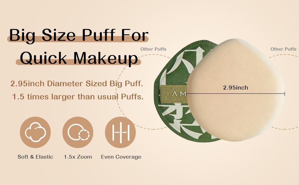 AMORTALS 2PCS Makeup Puff Set with Free Storage Case, Dry Pad Powder Puffs, Soft Long-Lasting Blender Sponge for Cream Foundation, Easy Flawless Makeup Application