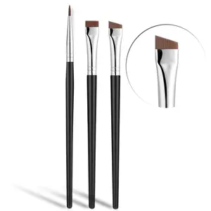 Fine Angled Eyeliner Brush, Ultra thin Precision EyeLiner Makeup Brushes Set, Fine Point Eyeliner Brush, Synthetic Bristles Eye Makeup Tool (3 Pcs)