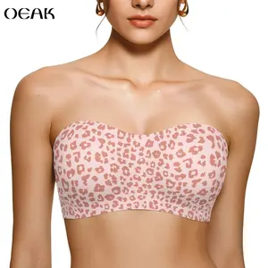 OEAK ｜ Strapless Jelly Bandeau, Push Up, Padded Bras, Non-Slip & Seamless Comfortable