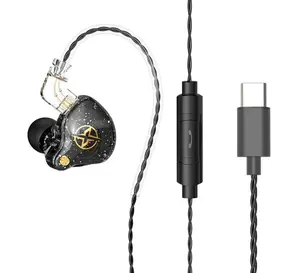 BlueWow Wired Gaming Earbuds, Oxygen-Free Copper Core Wire, HiFi in Ear Headphones with 11mm Dynamic Driver, Double Driver Stereo, Detachable Cable for Musician