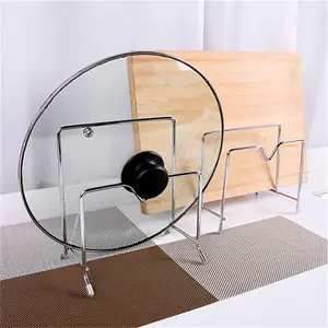 Stainless Steel Pot Lid Rack, Vegetable Board Holder, Kitchen Storage Shelf, Wall Mounted Knife Stand, Cutting Board Organizer